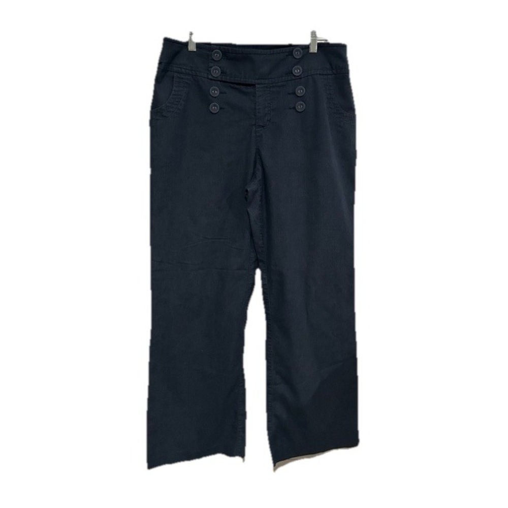 Studio JPR Navy Blue Sailor Button Front Pinstripe Trousers Pants Vintage 14